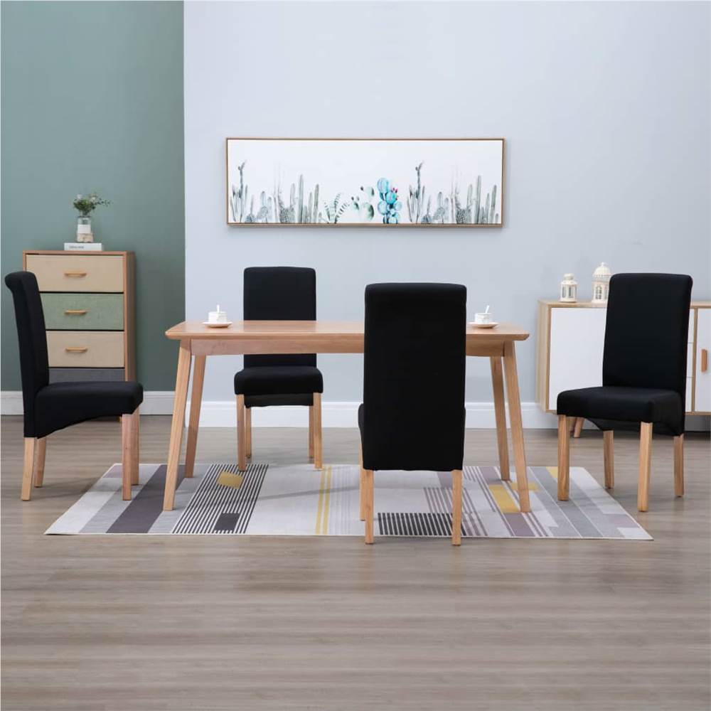 

Dining Chairs 4 pcs Black Fabric