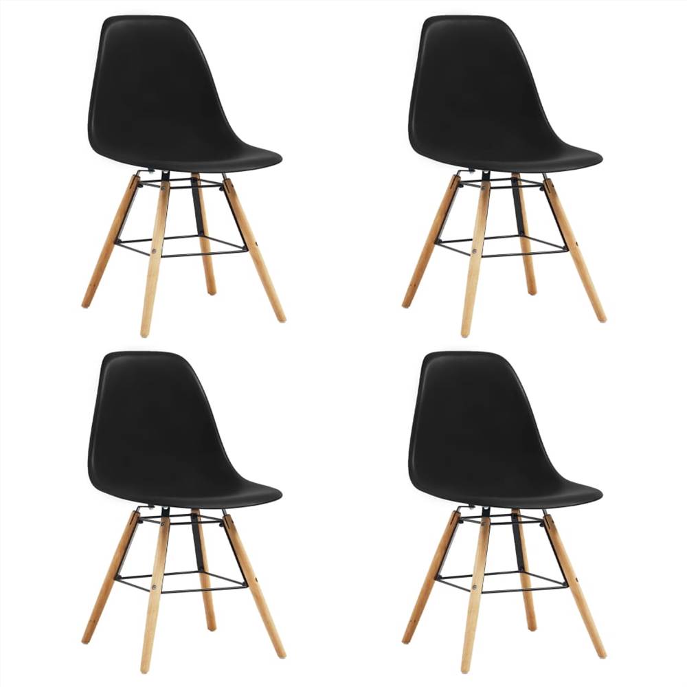 

Dining Chairs 4 pcs Black Plastic