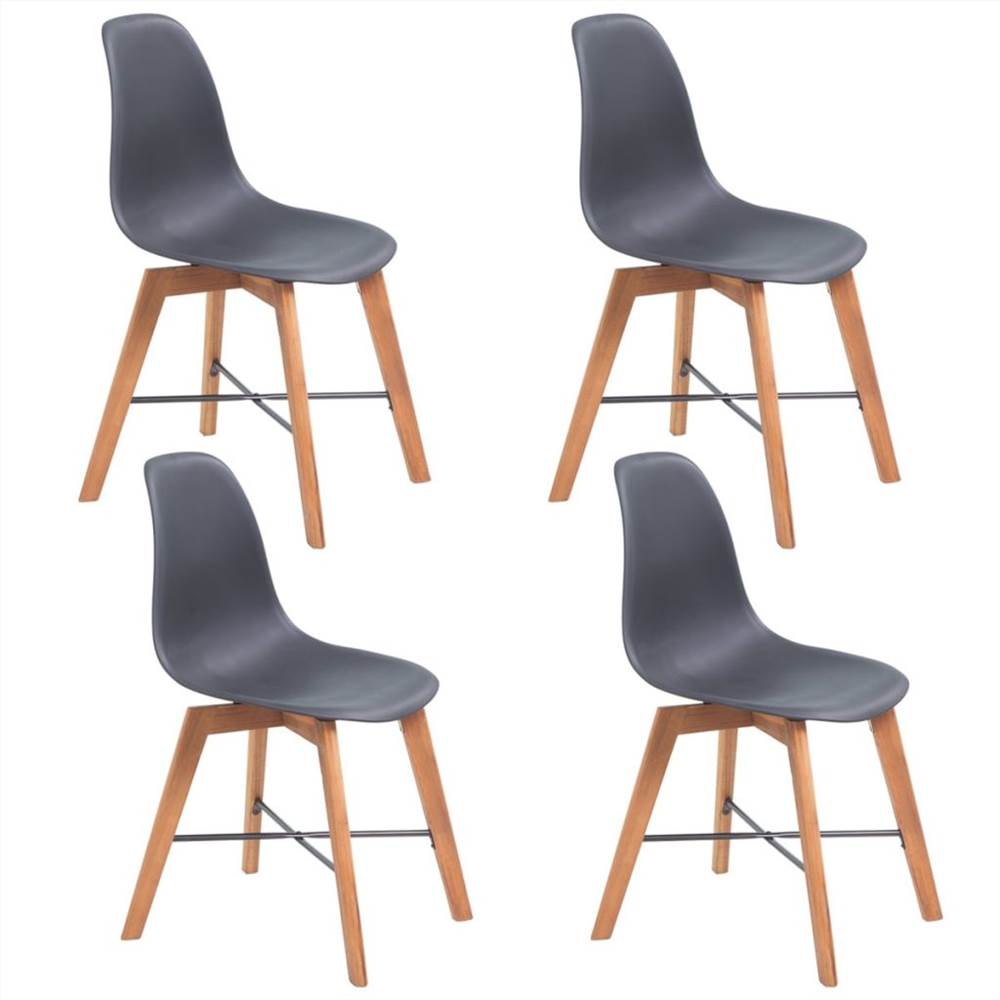 

Dining Chairs 4 pcs Black Solid Acacia Wood