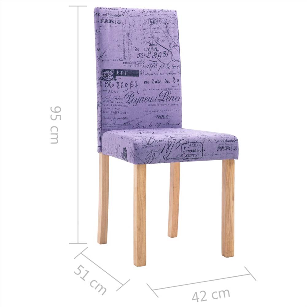 Dining Chairs 4 pcs Purple Fabric