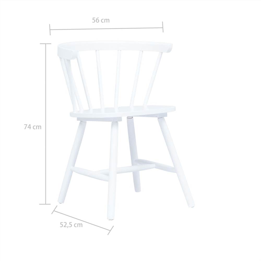 Dining Chairs 4 pcs White Solid Rubber Wood