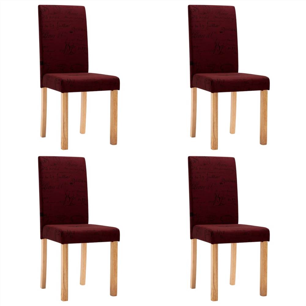 Dining Chairs 4 pcs Wine Red Fabric