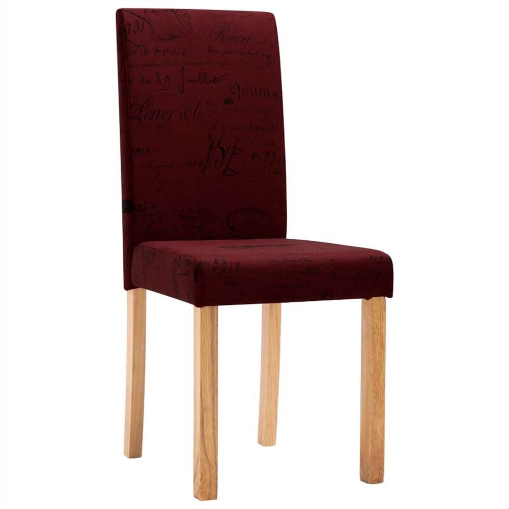 Dining Chairs 4 pcs Wine Red Fabric