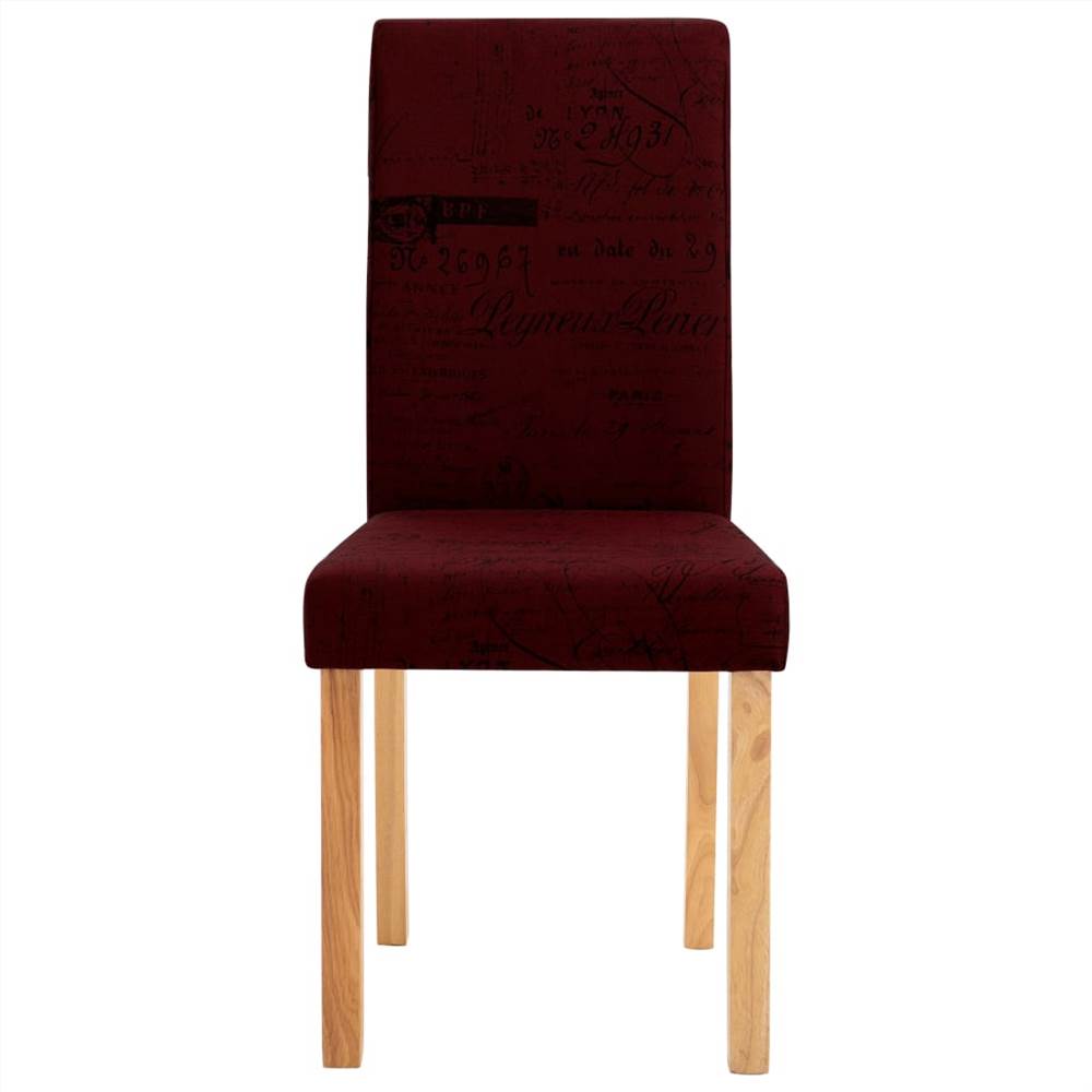 Dining Chairs 4 pcs Wine Red Fabric