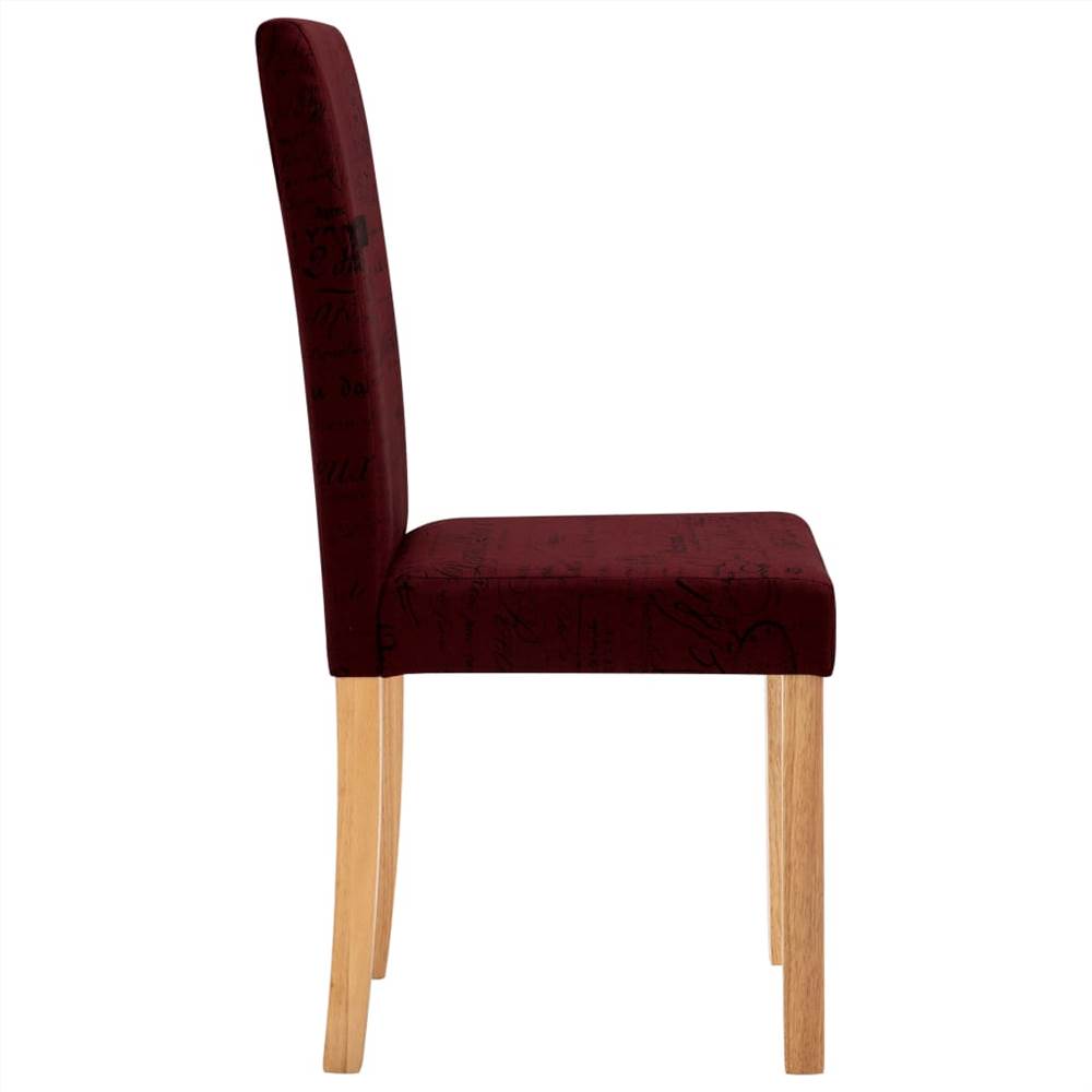 Dining Chairs 4 pcs Wine Red Fabric
