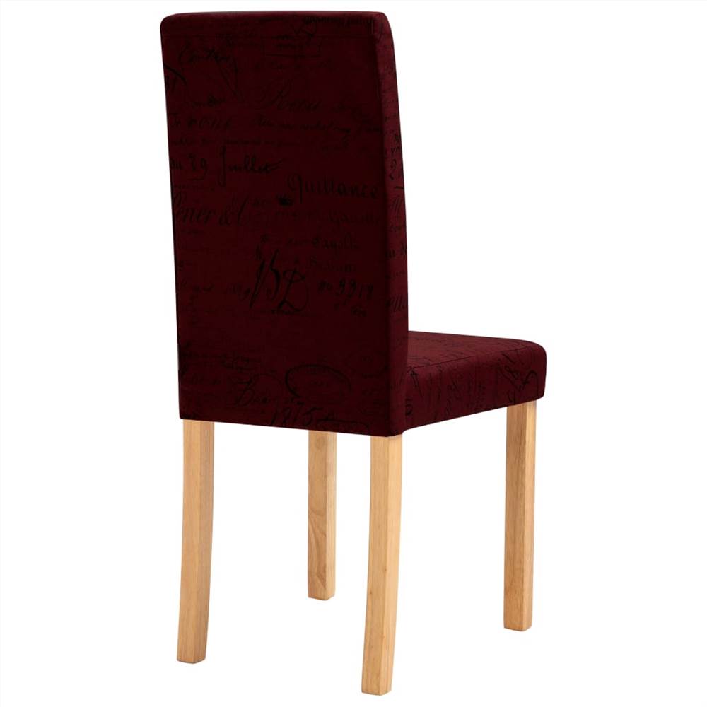 Dining Chairs 4 pcs Wine Red Fabric