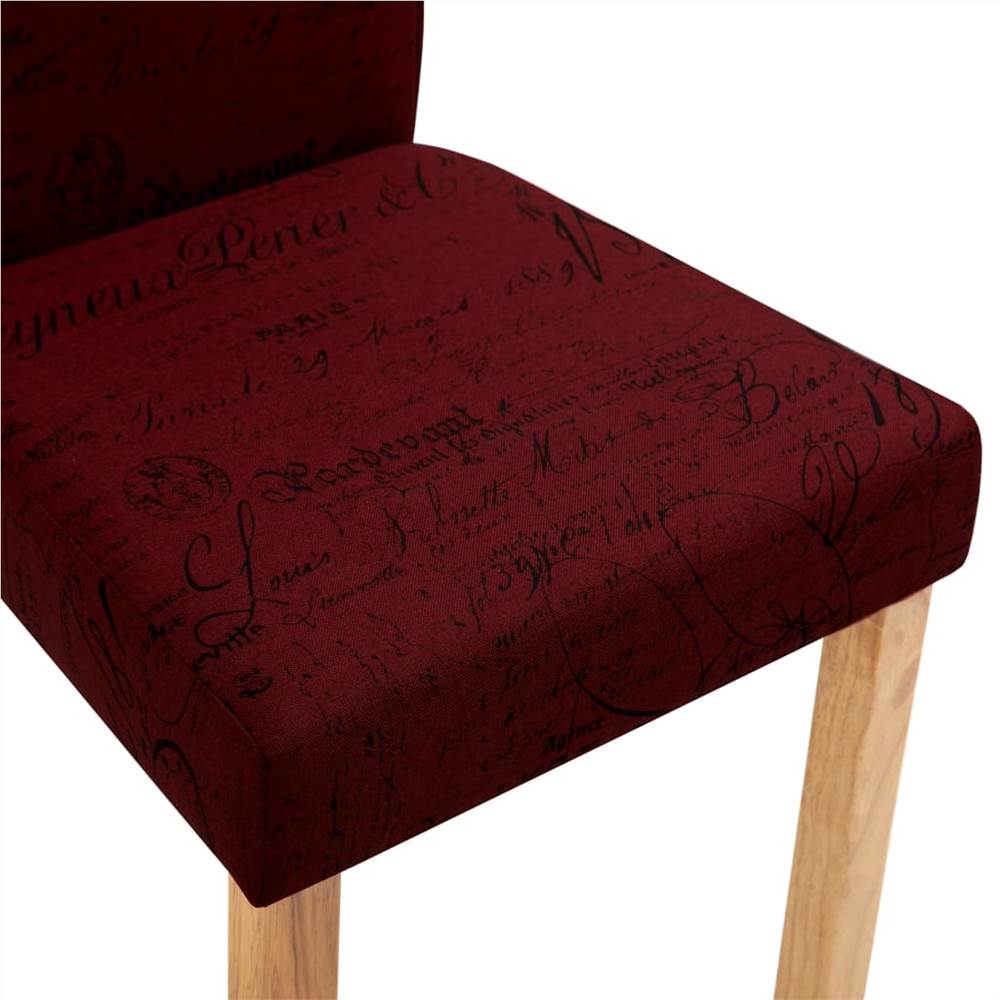Dining Chairs 4 pcs Wine Red Fabric