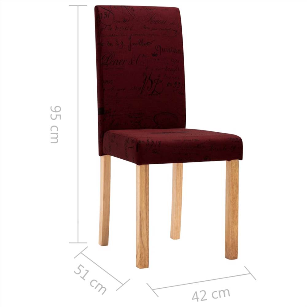 Dining Chairs 4 pcs Wine Red Fabric