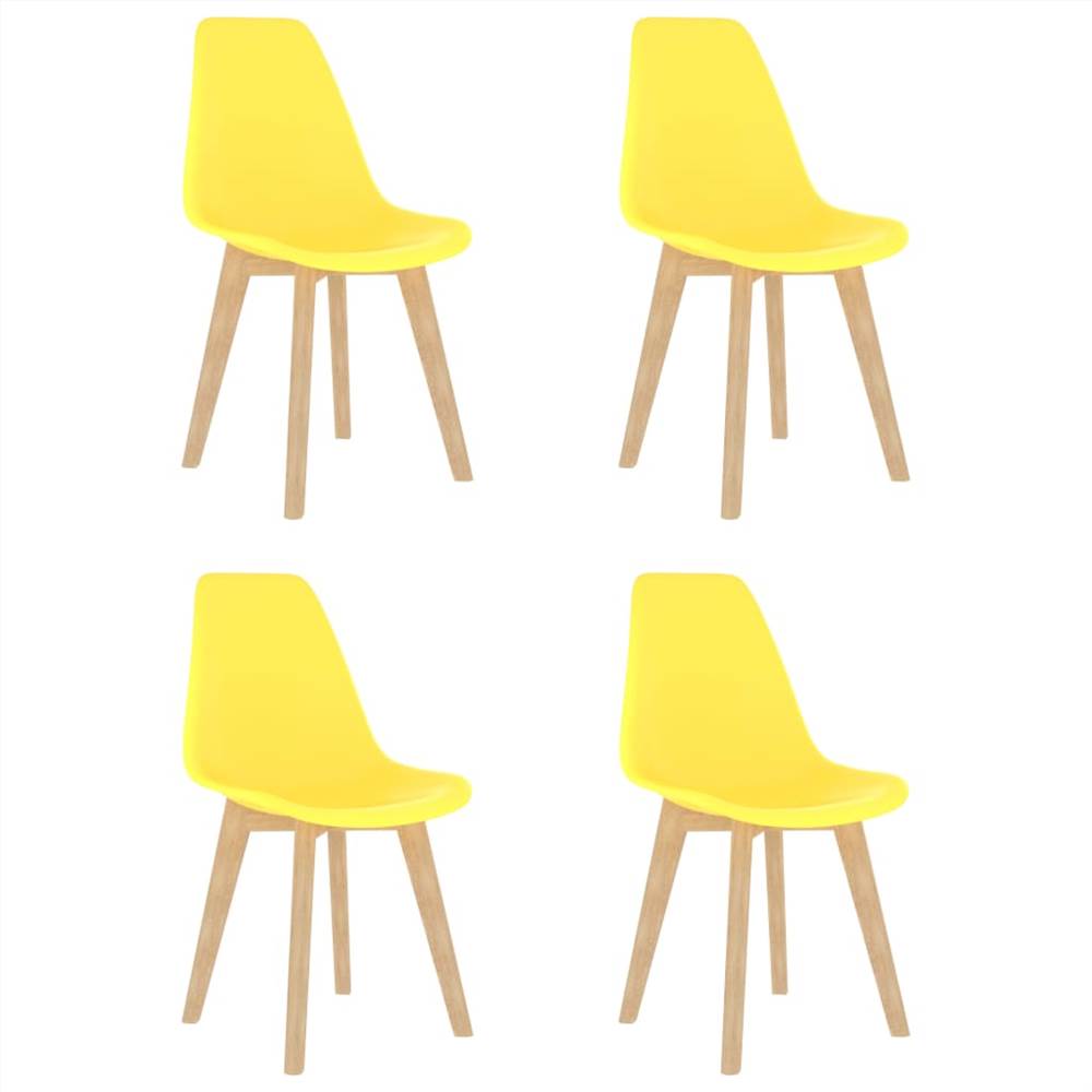 

Dining Chairs 4 pcs Yellow Plastic