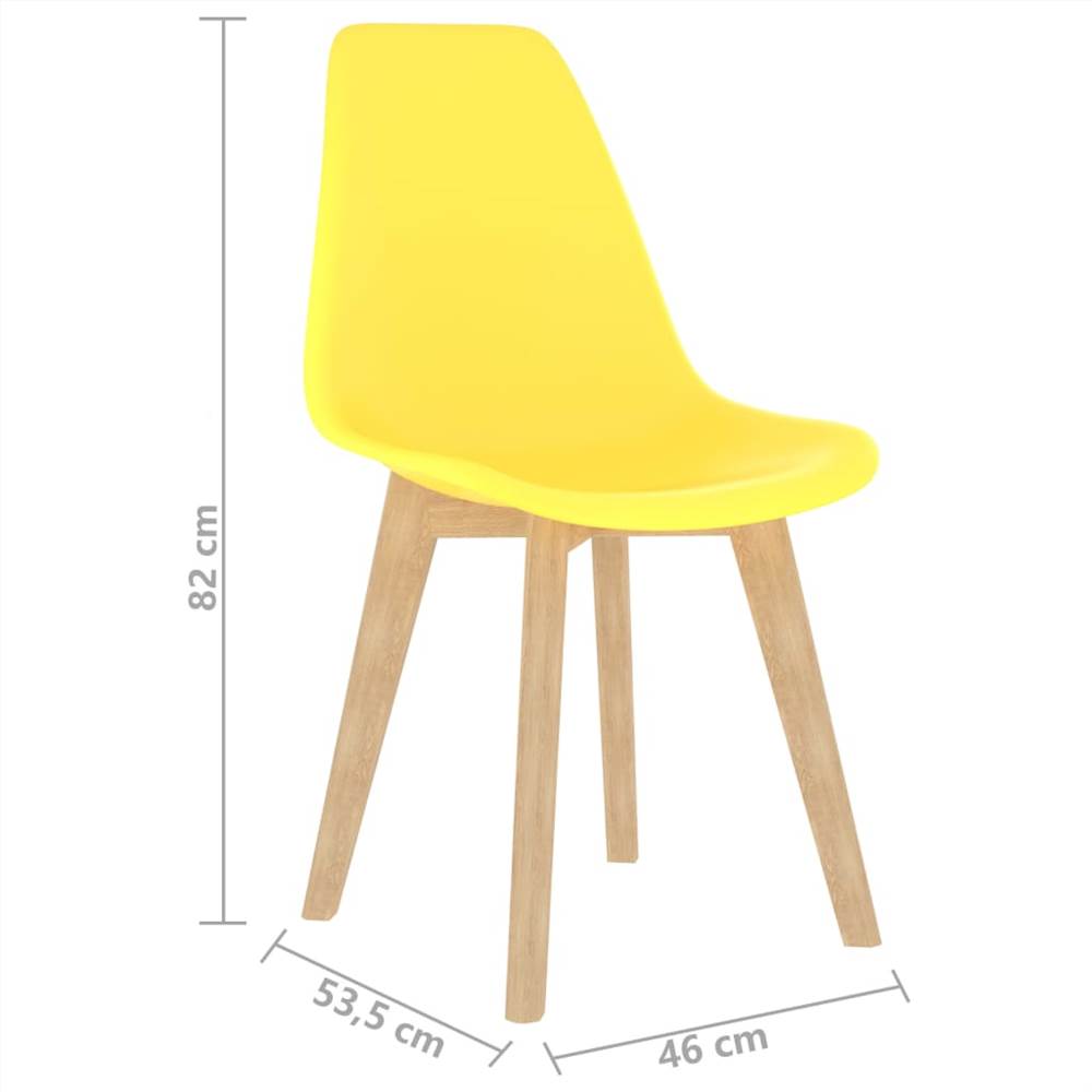 Dining Chairs 4 pcs Yellow Plastic