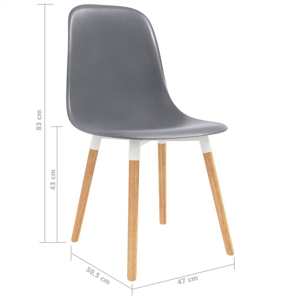 Dining Chairs 6 pcs Grey Plastic