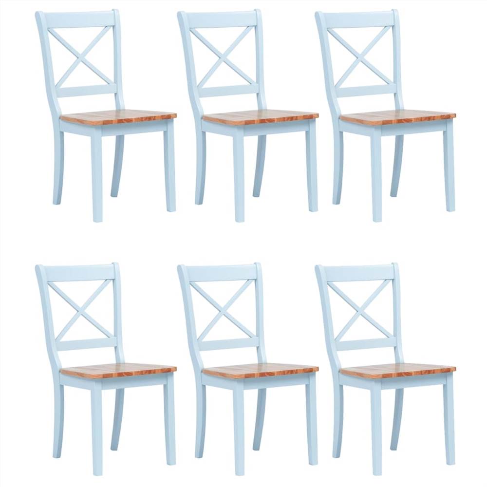 

Dining Chairs 6 pcs Grey and Light Wood Solid Rubber Wood