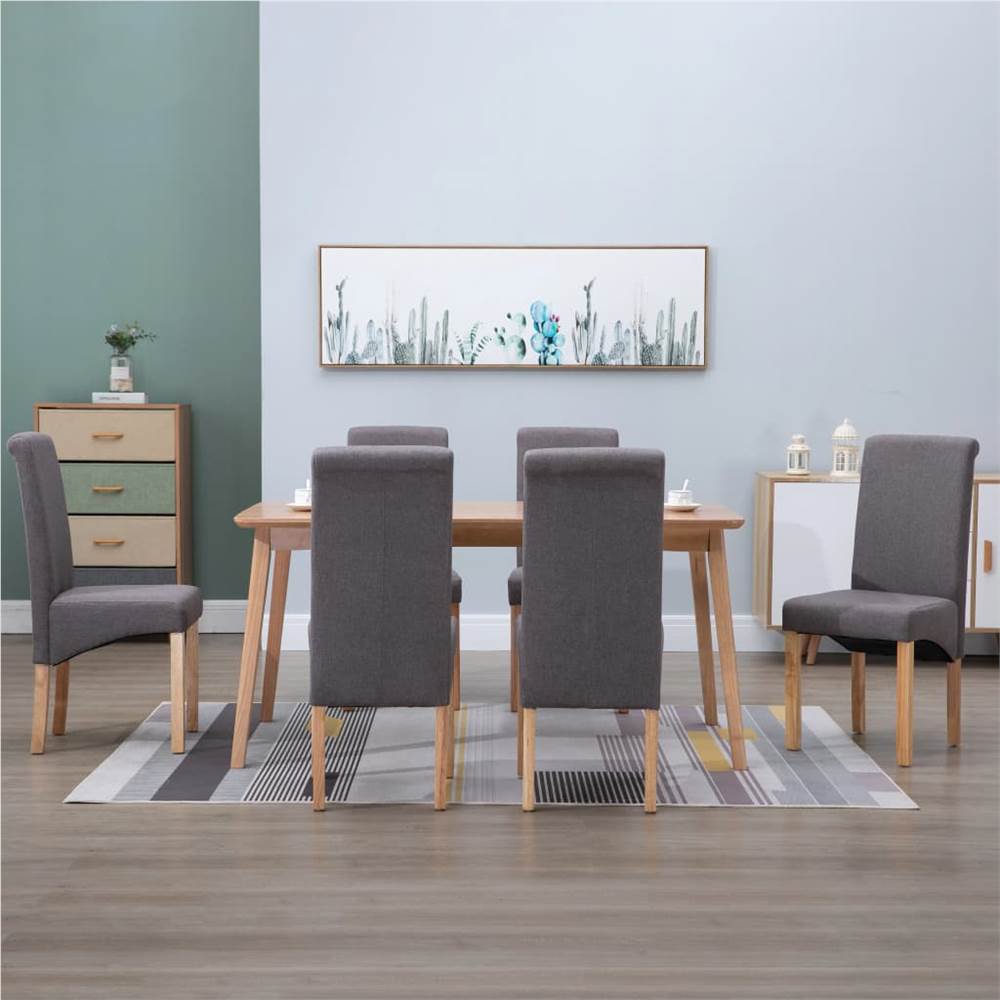 

Dining Chairs 6 pcs Taupe Fabric