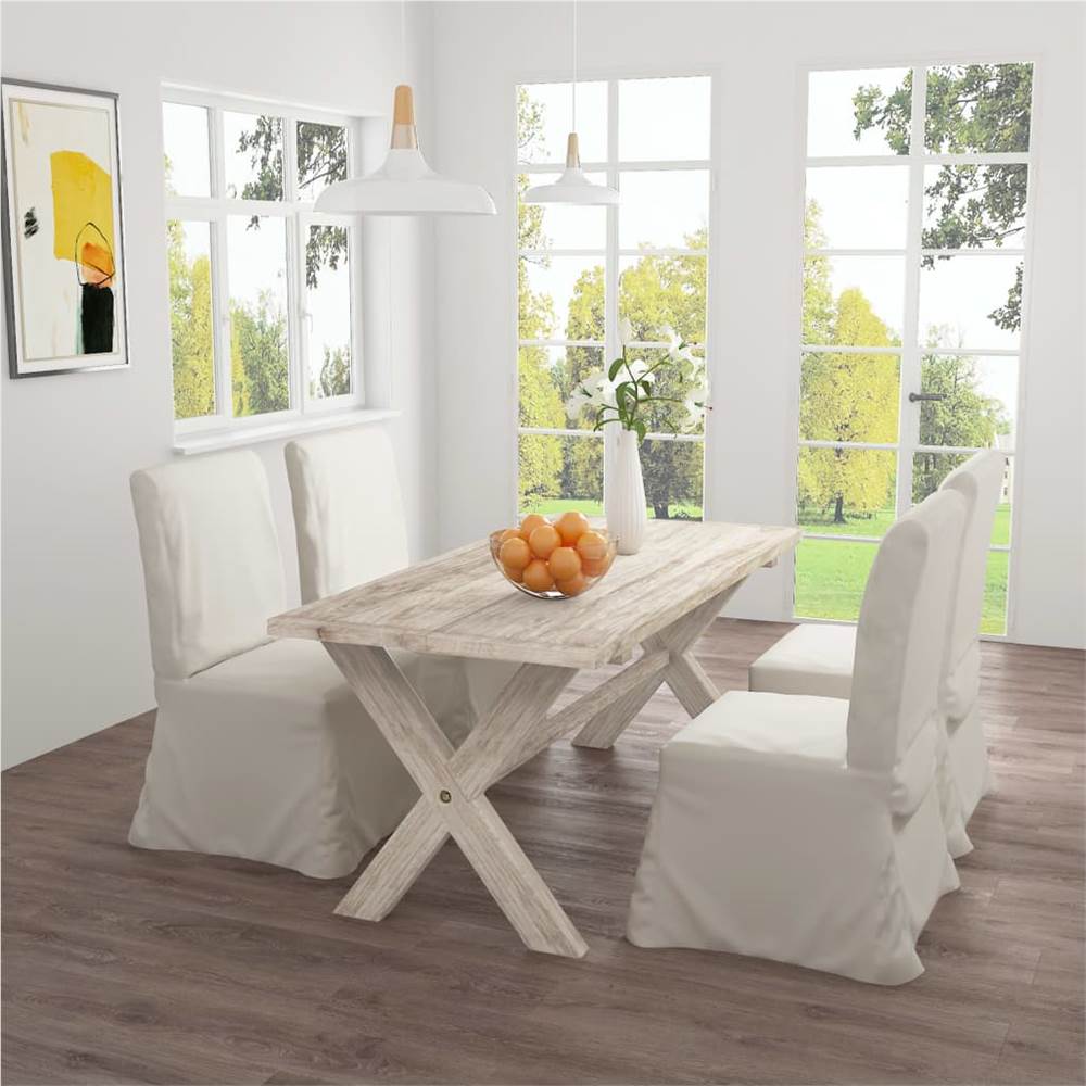 

Dining Table 160x80x75 cm Solid Teak Wood