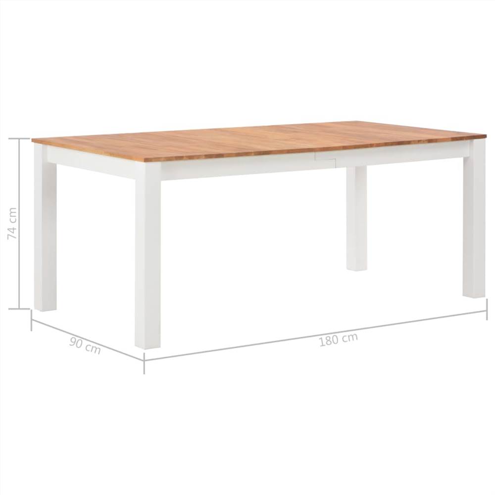 Dining Table 180x90x74 cm Solid Oak Wood