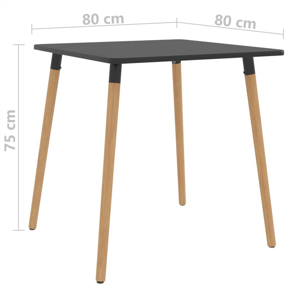 Dining Table Grey 80x80x75 cm Metal