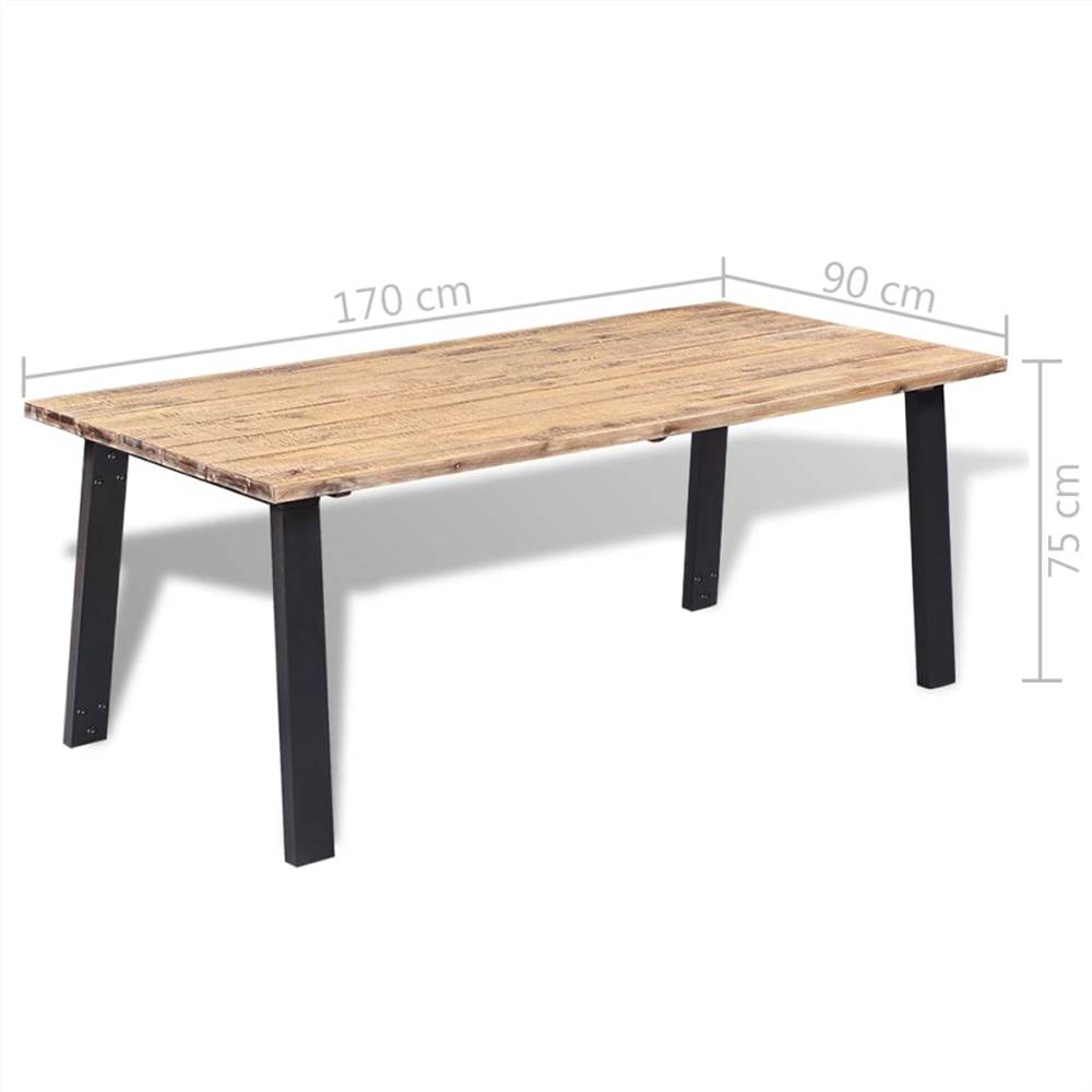 dining table solid acacia wood 180x90 cm