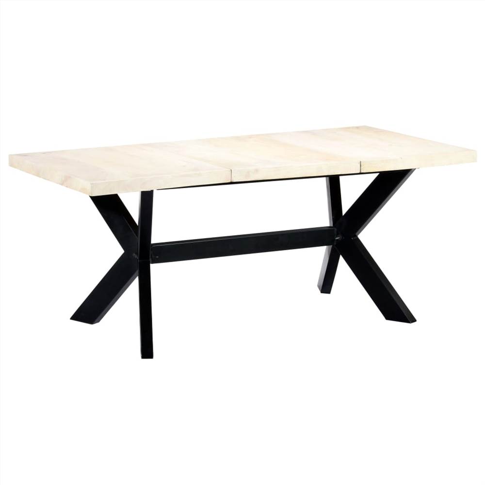 

Dining Table White 180x90x75 cm Solid Mango Wood
