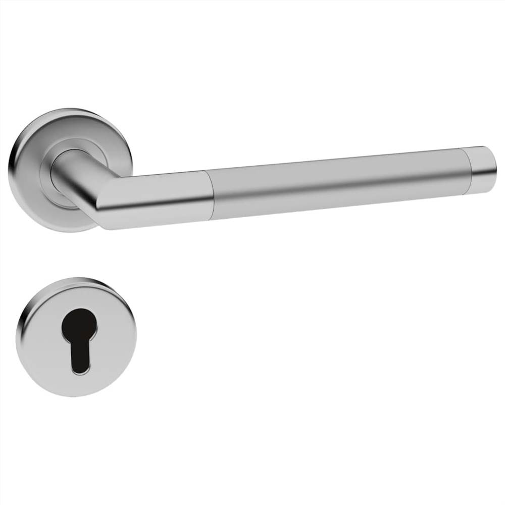 Door Handle Set with PZ Profile Cylinder Stainless Steel