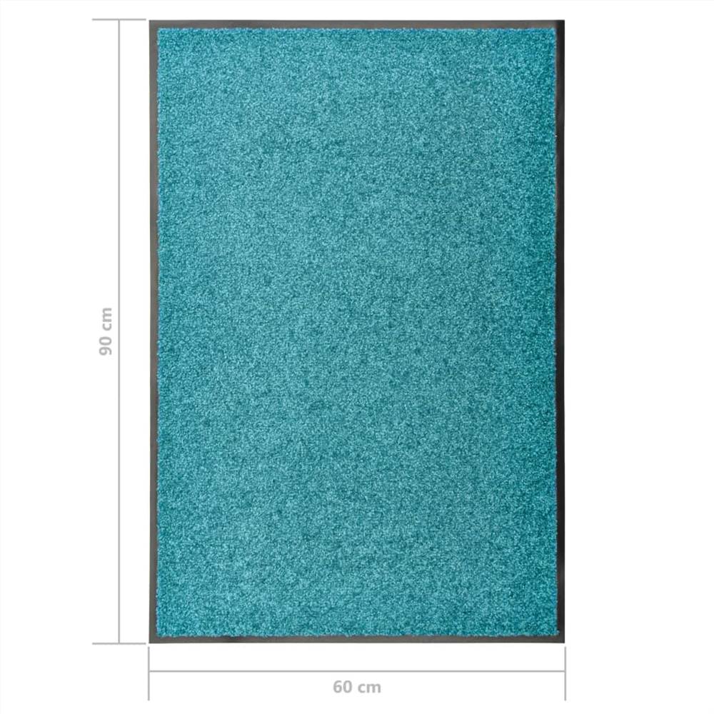 Doormat Washable Cyan 60x90 cm