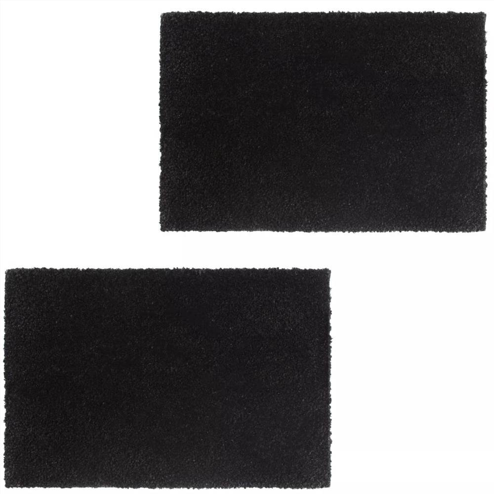 

Doormats 2 pcs Coir 17 mm 50x80 cm Black