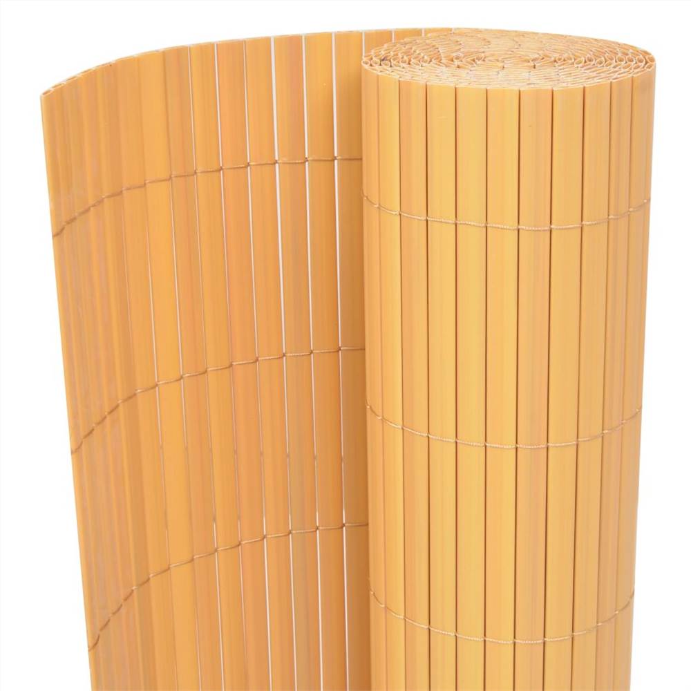 Double-Sided Garden Fence PVC 90x500 cm Yellow