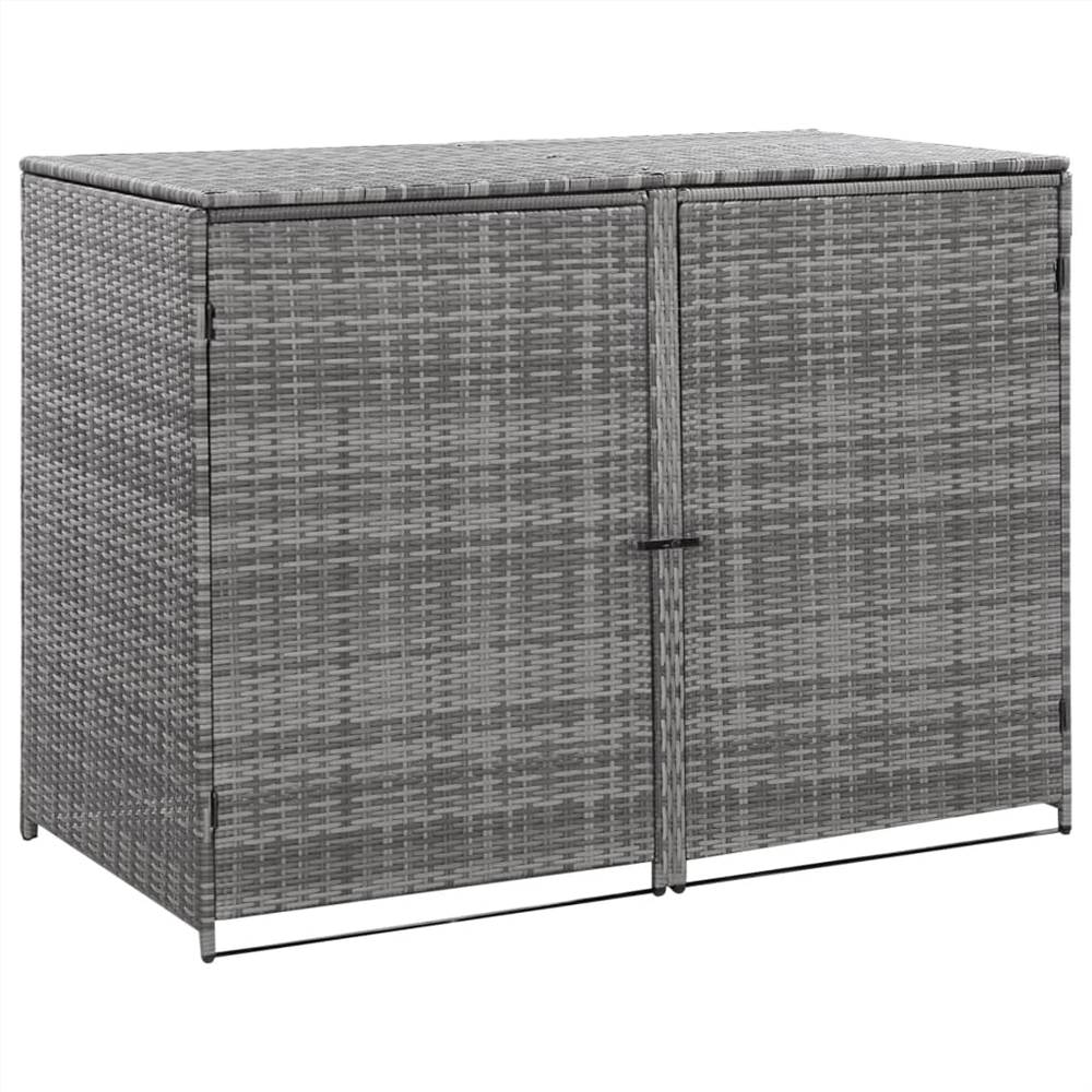 

Double Wheelie Bin Shed Poly Rattan Anthracite 148x77x111 cm