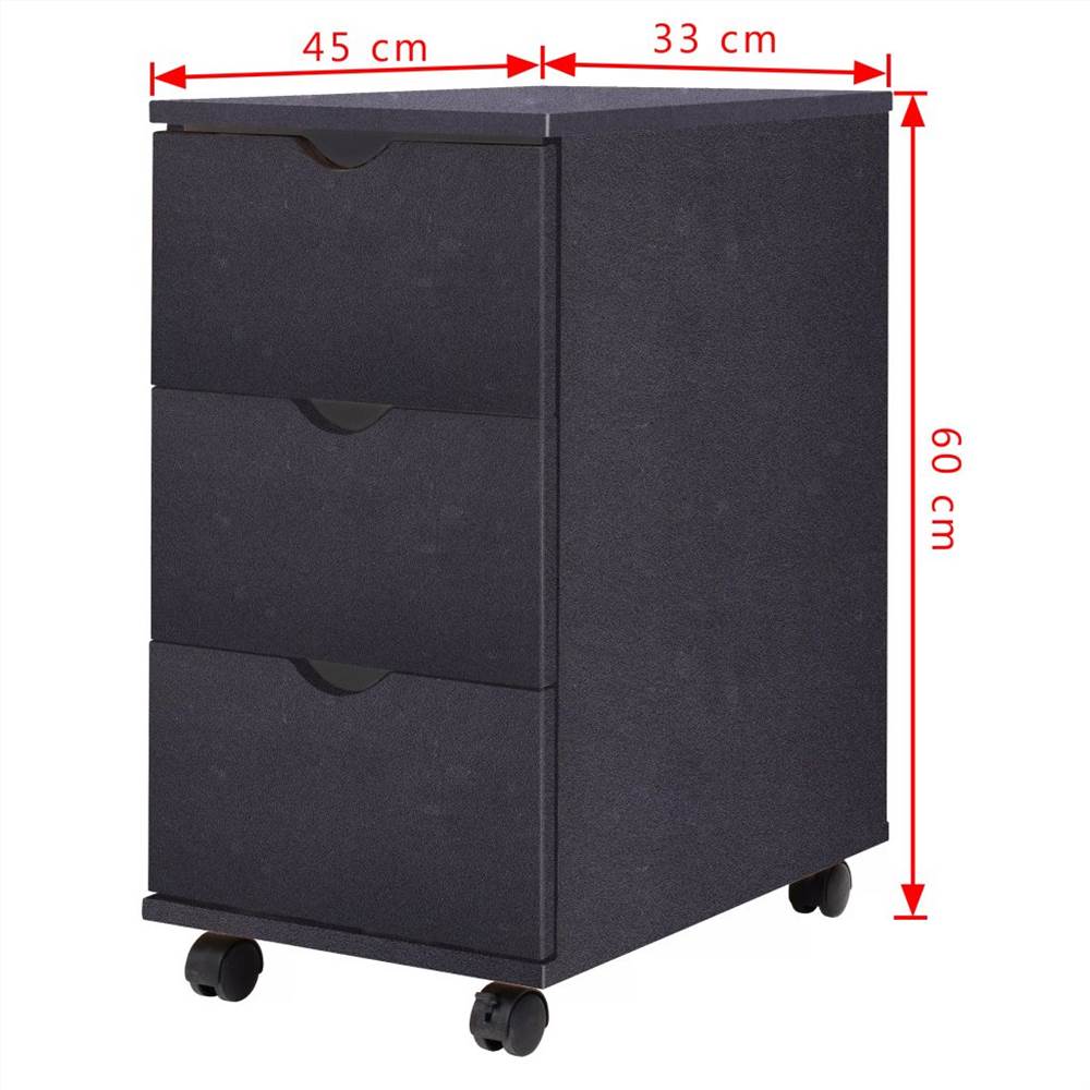 Drawer Unit 33x45x60 cm Black