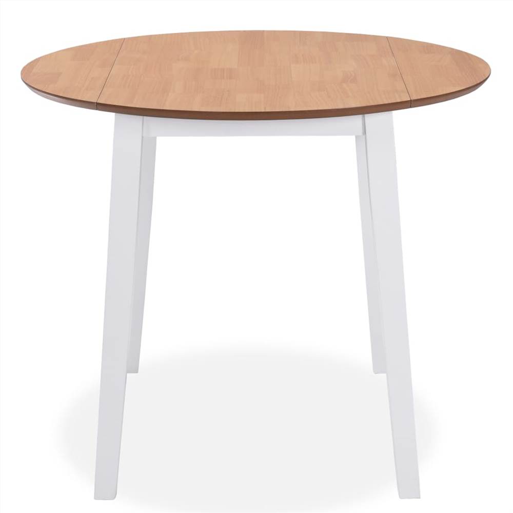 Drop-leaf Dining Table Round MDF White