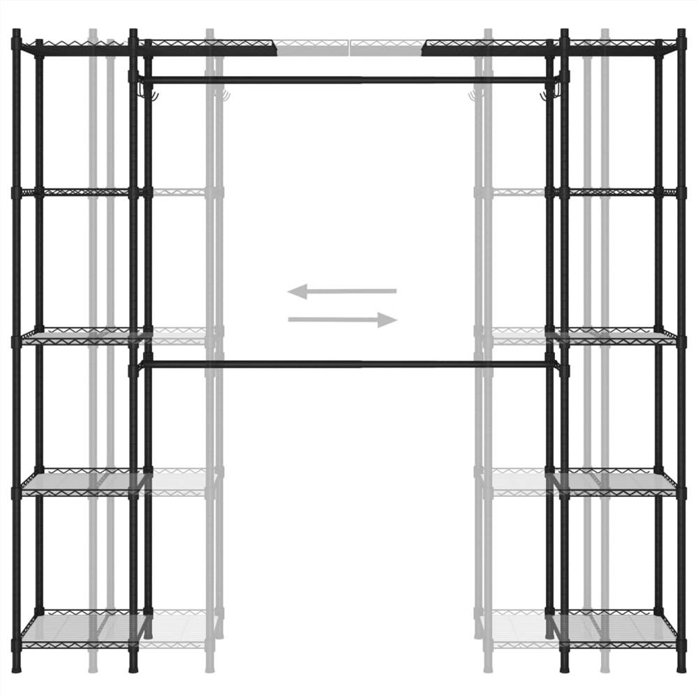 Expandable Clothes Rack Black 500 kg