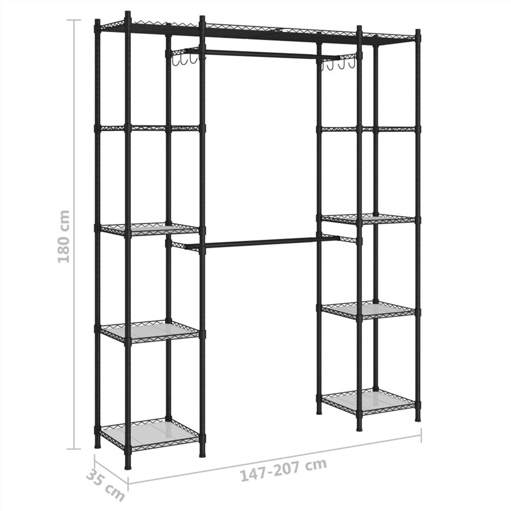 Expandable Clothes Rack Black 500 kg