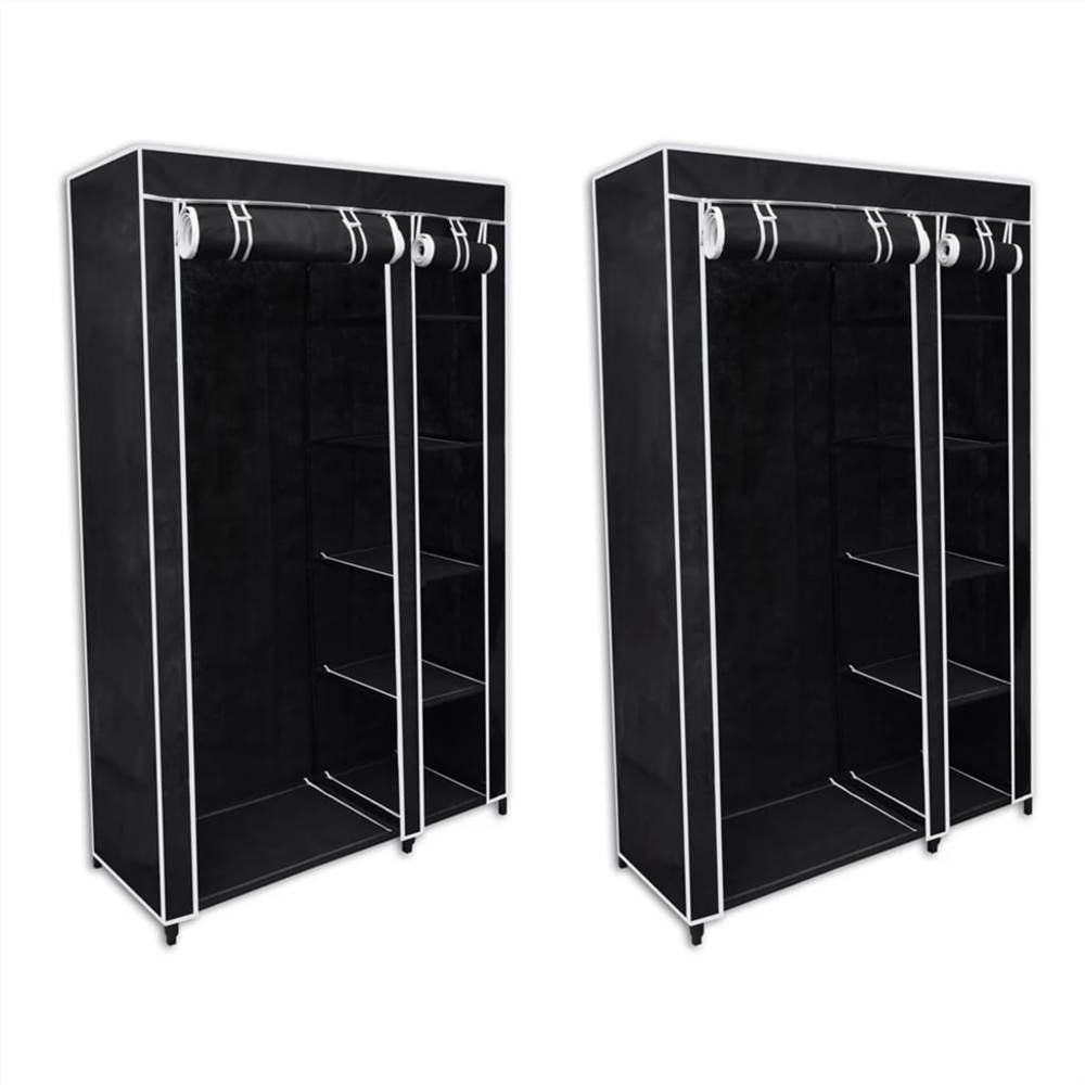 

Fabric Wardrobes 2 pcs Black