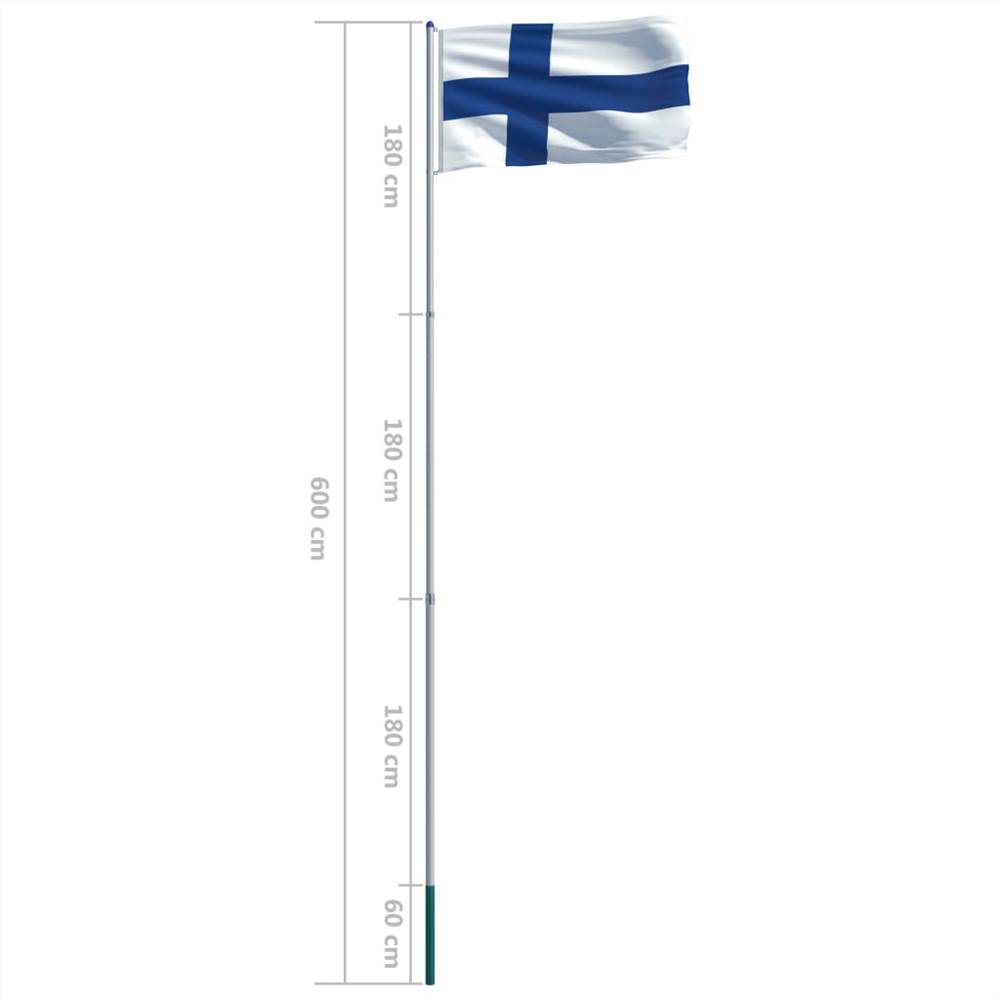 Finland Flag and Pole Aluminium 6 m