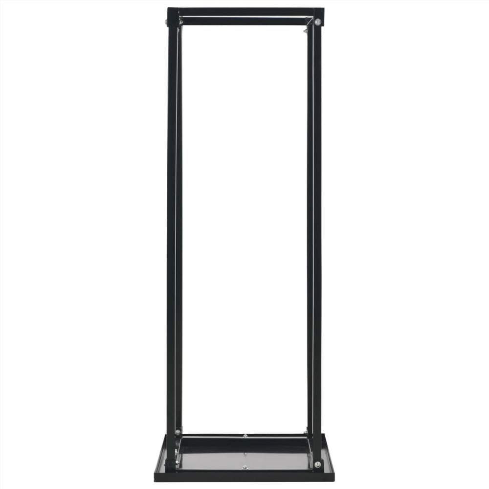 Firewood Rack with Base Black 37x37x113 cm Steel