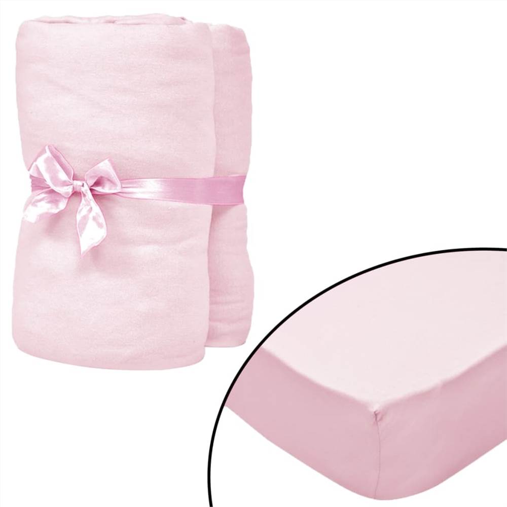 

Fitted Sheets for Cots 4 pcs Cotton Jersey 40x80 cm Pink