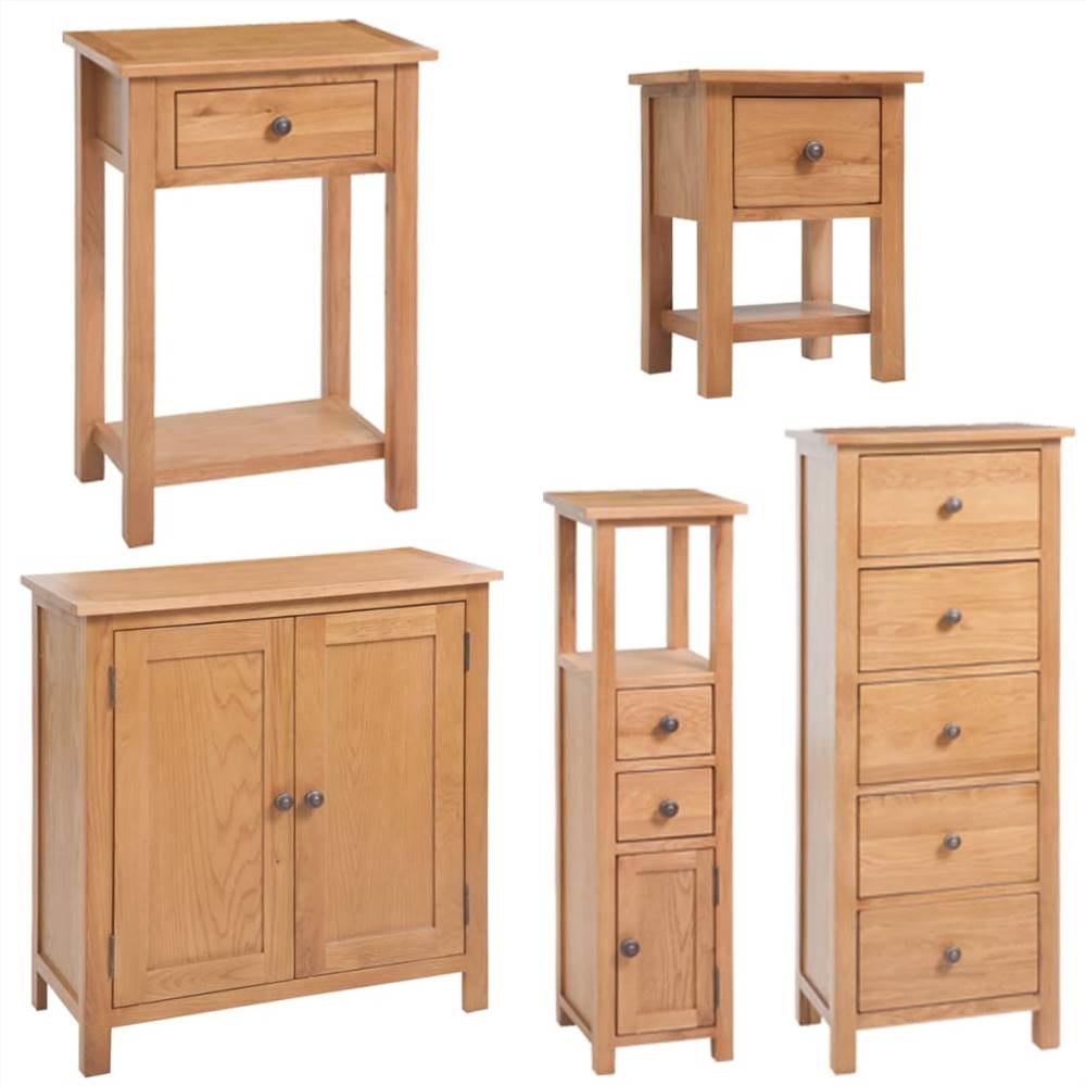 Five Piece Living Room Furniture Set Solid Oak