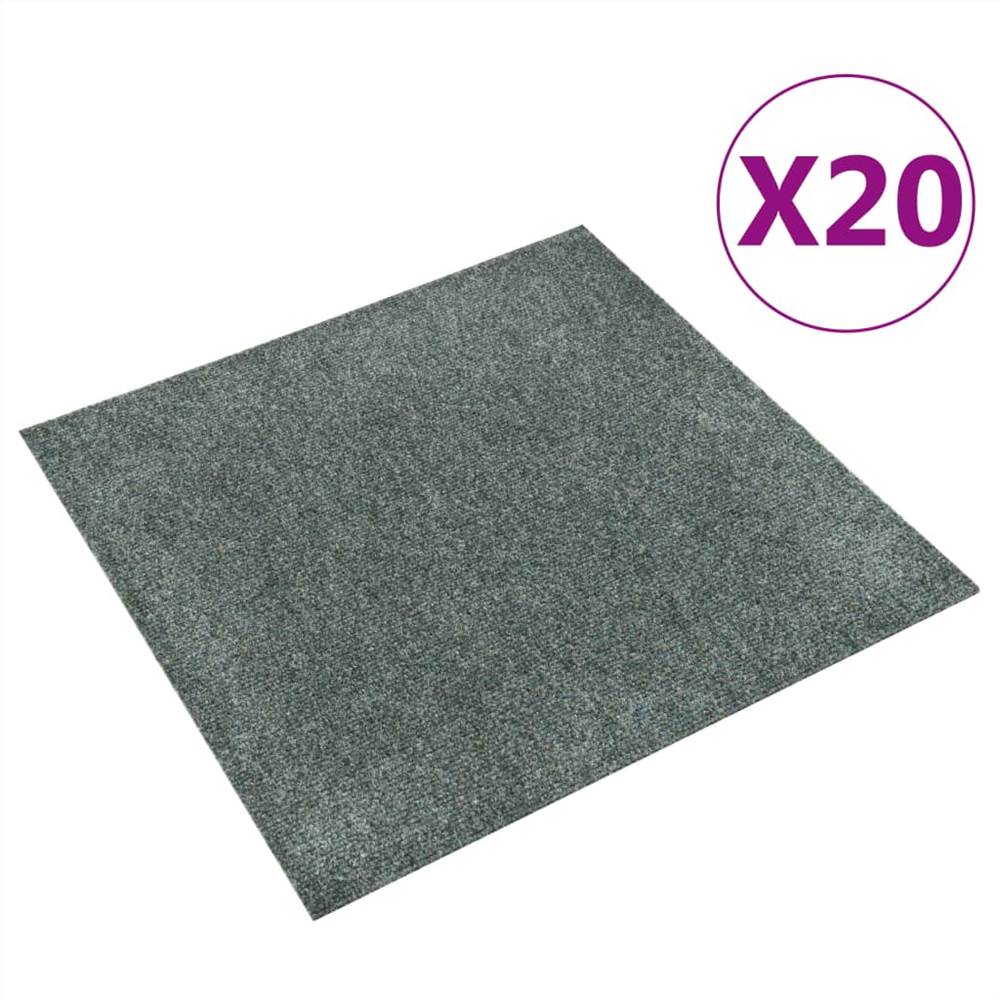 Floor Carpet Tiles 20 pcs 5 m² Green