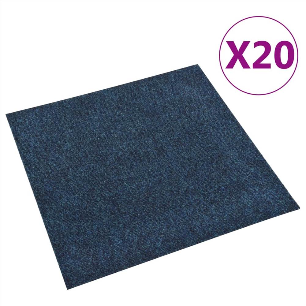 Floor Carpet Tiles 20 pcs 5 m² Navy Blue