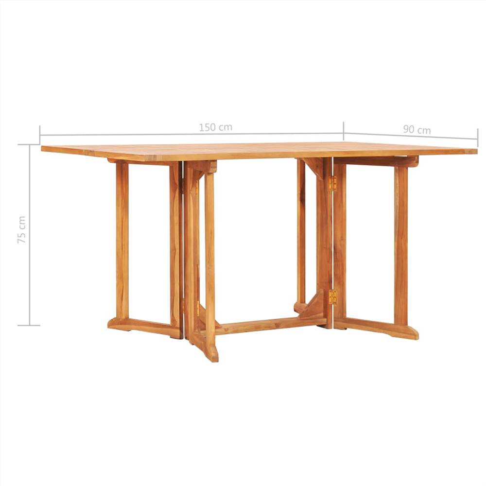 Folding Butterfly Garden Table 150x90x75 cm Solid Teak Wood