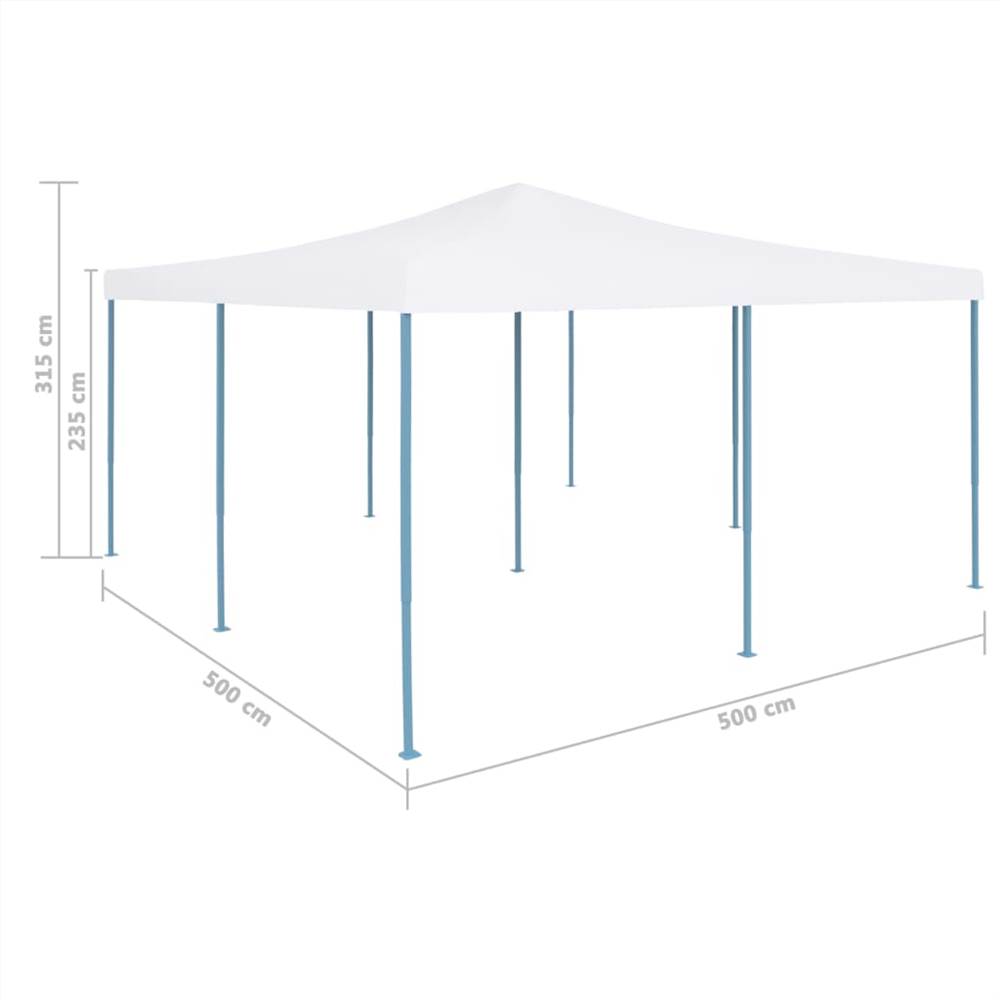 Folding Gazebo 5x5 m White
