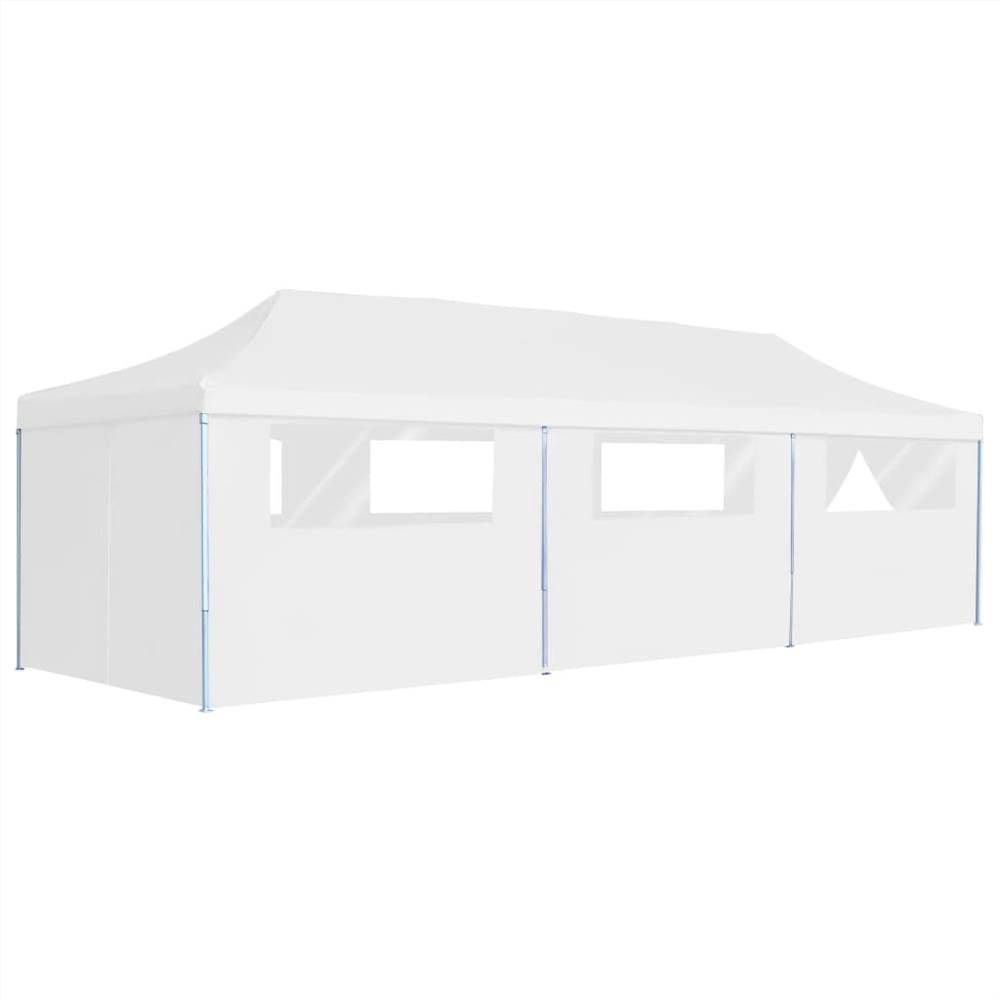 

Folding Pop-up Party Tent with 8 Sidewalls 3x9 m White