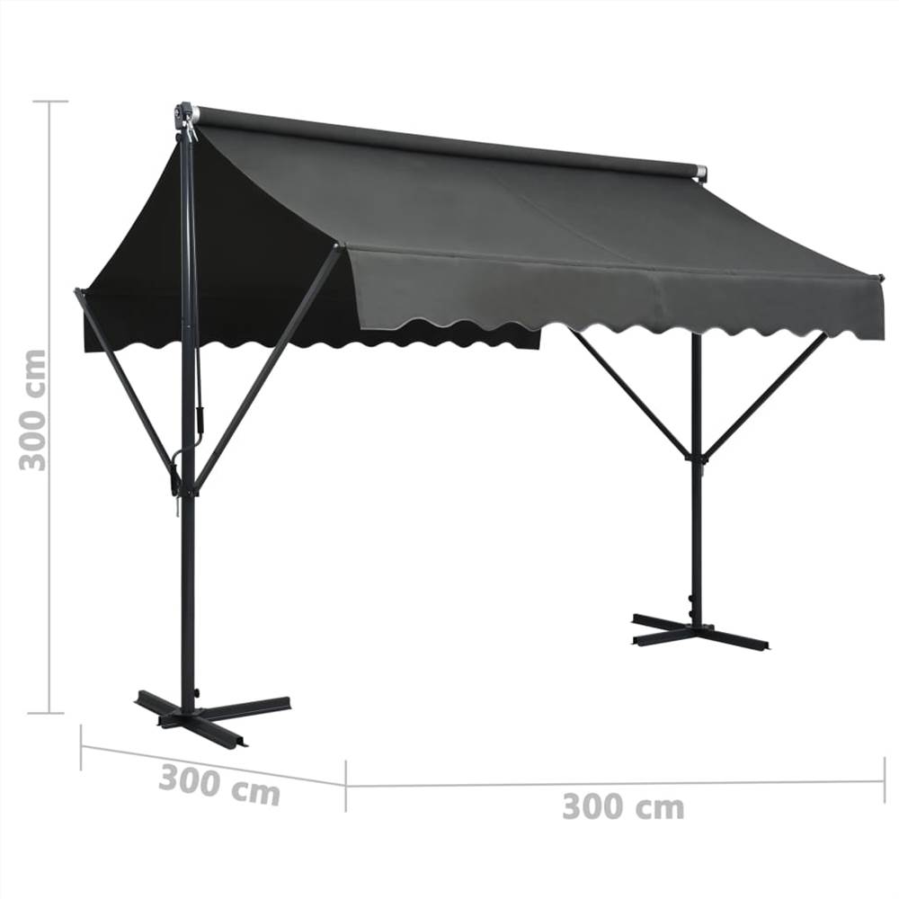 Free Standing Awning 300x300 cm Anthracite