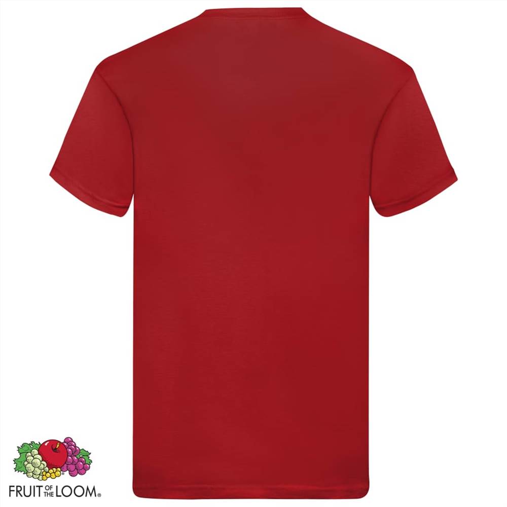 Fruit of the Loom Original T-shirts 5 pcs Red 3XL Cotton