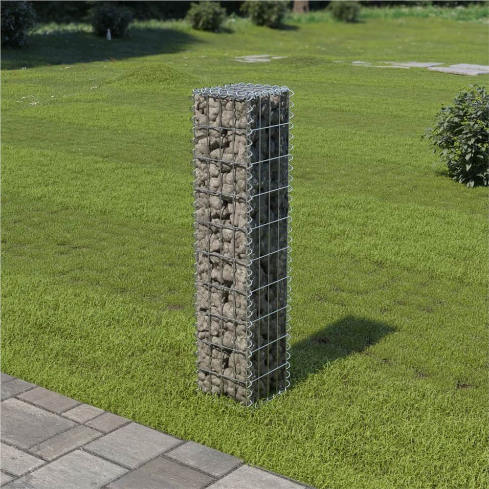 

Gabion Wall with Covers Galvanised Steel 20x20x100 cm