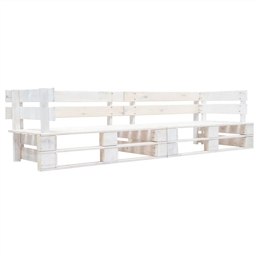 

Garden 2-Seater Sofa Pallets White Wood