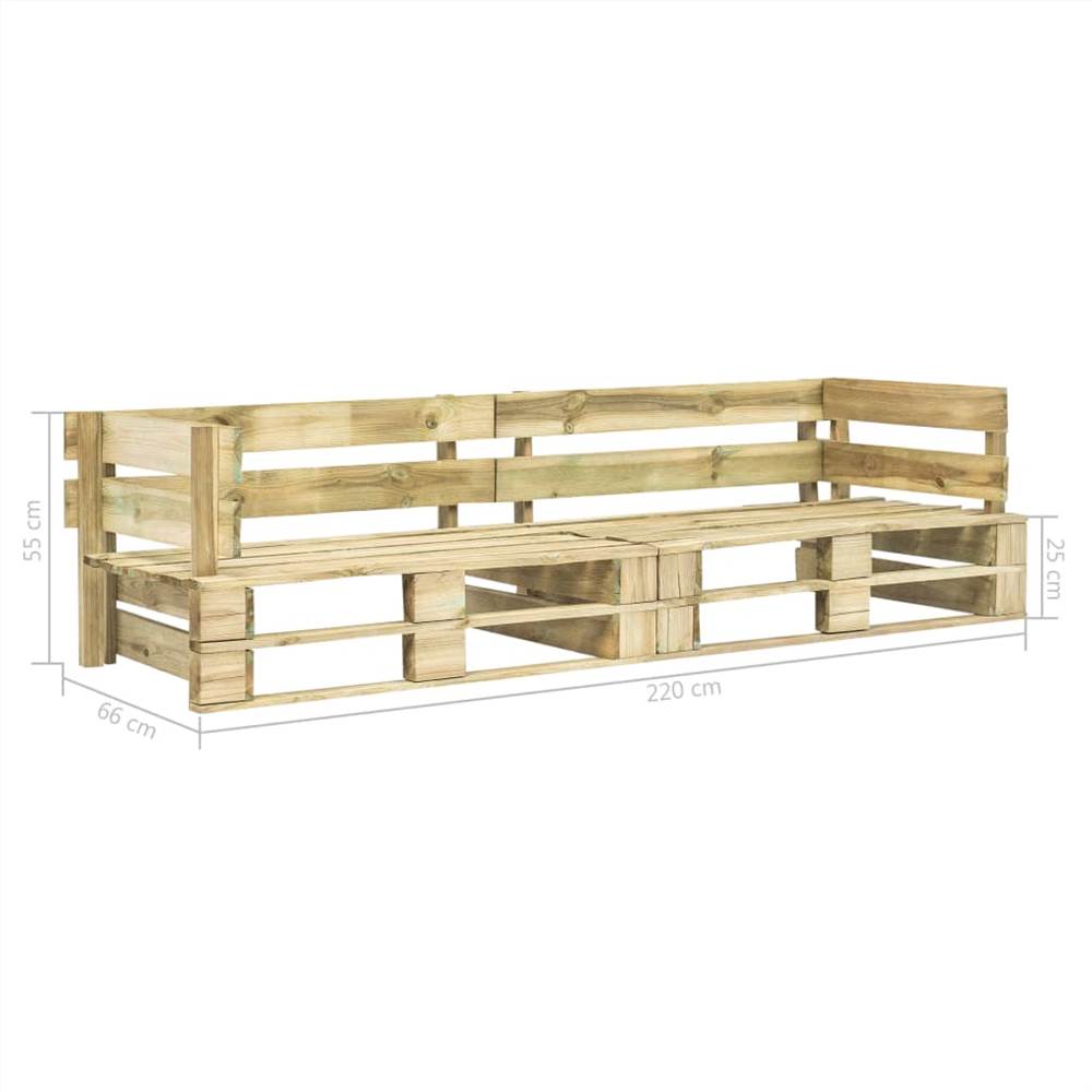 Garden 2-Seater Sofa Pallets Wood