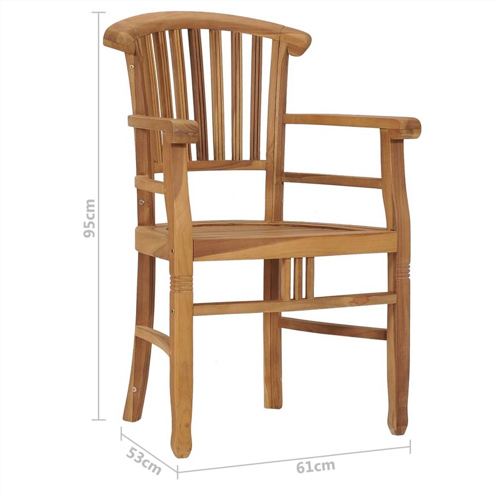 Garden Chairs 2 pcs Solid Teak Wood