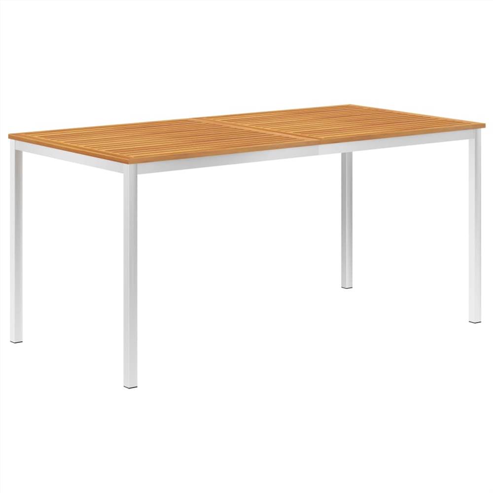 

Garden Dining Table 160x80x75 cm Solid Acacia Wood and Stainless Steel