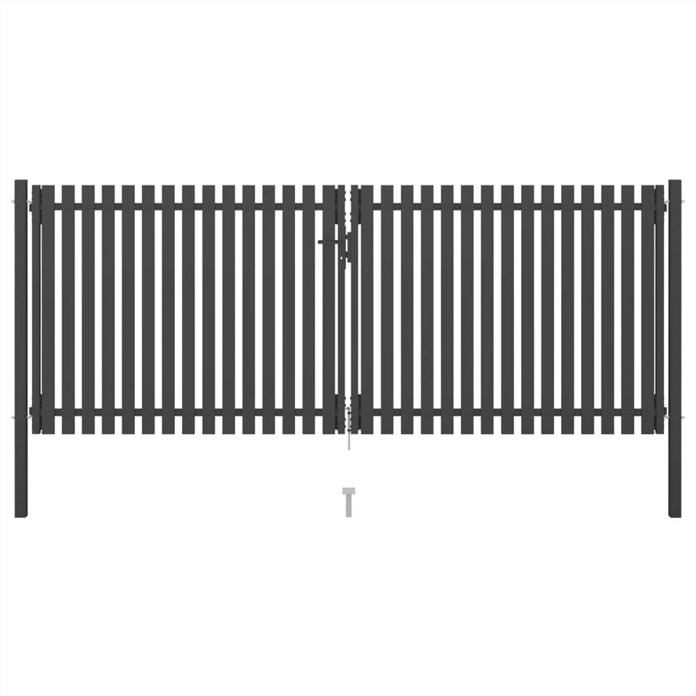 

Garden Fence Gate Steel 4x1.75 m Anthracite