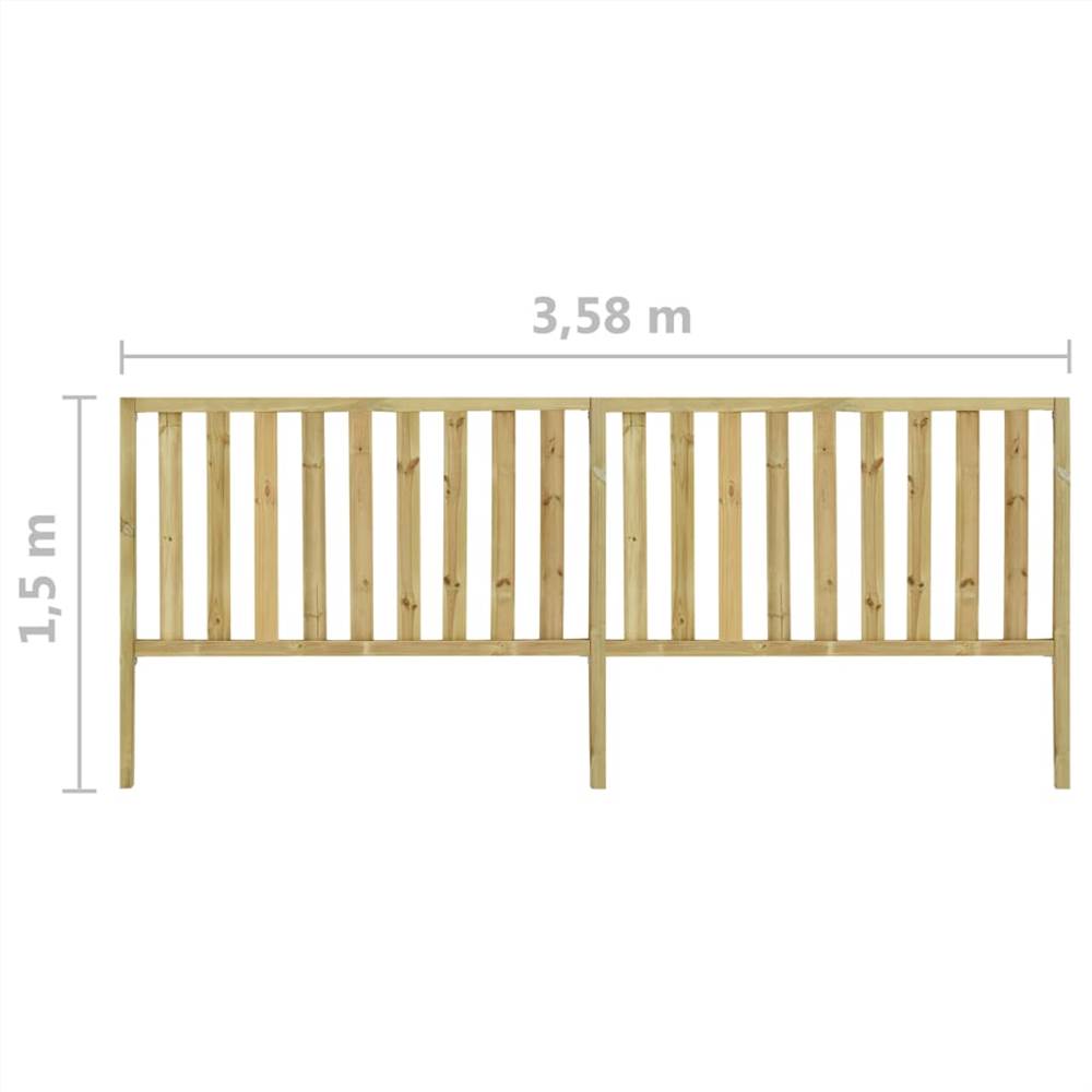 Garden Fence Impregnated Pinewood 3.58x1.5 m